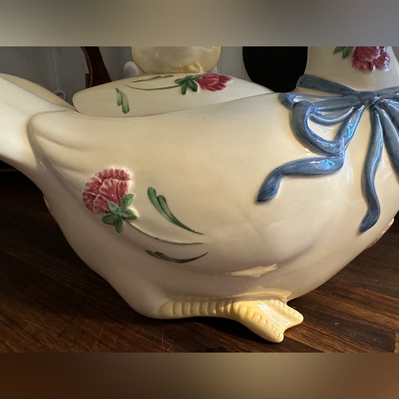 Vintage Lenox Poppies on Blue Barnyard Collection Goose Tureen - Picture 5 of 5